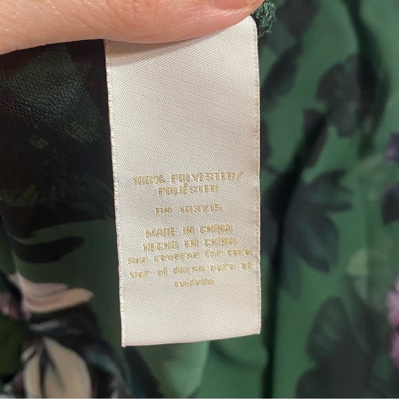 Hope & Harlow Size XL Floral Green Sheer Long Sleeve Women's Top - Picture 6 of 7